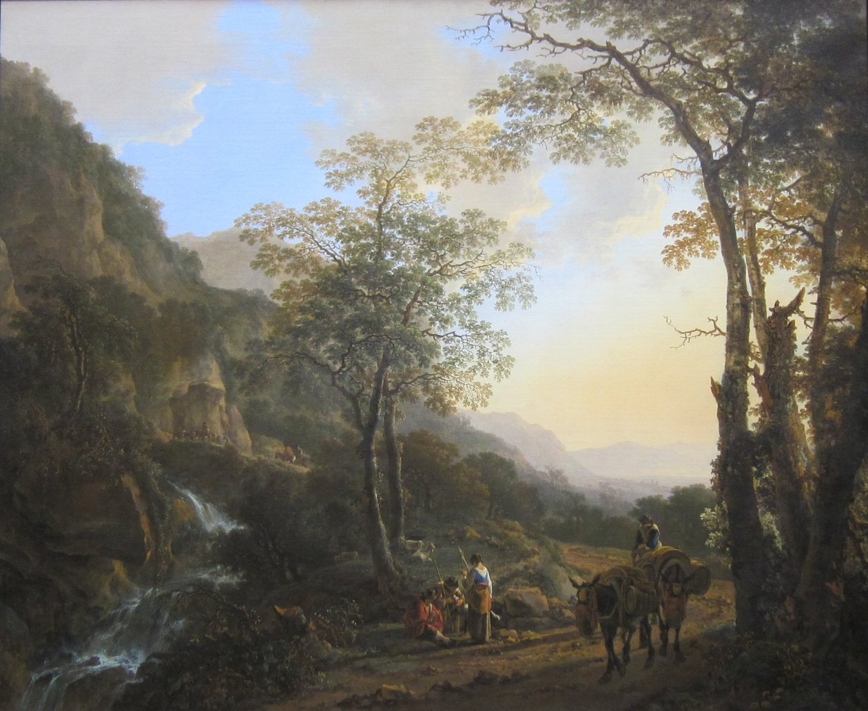 Holandés: Paisaje montañoso meridional con pastores descansando Paisaje a la italiana con viajeros en un sendero de Jan Both