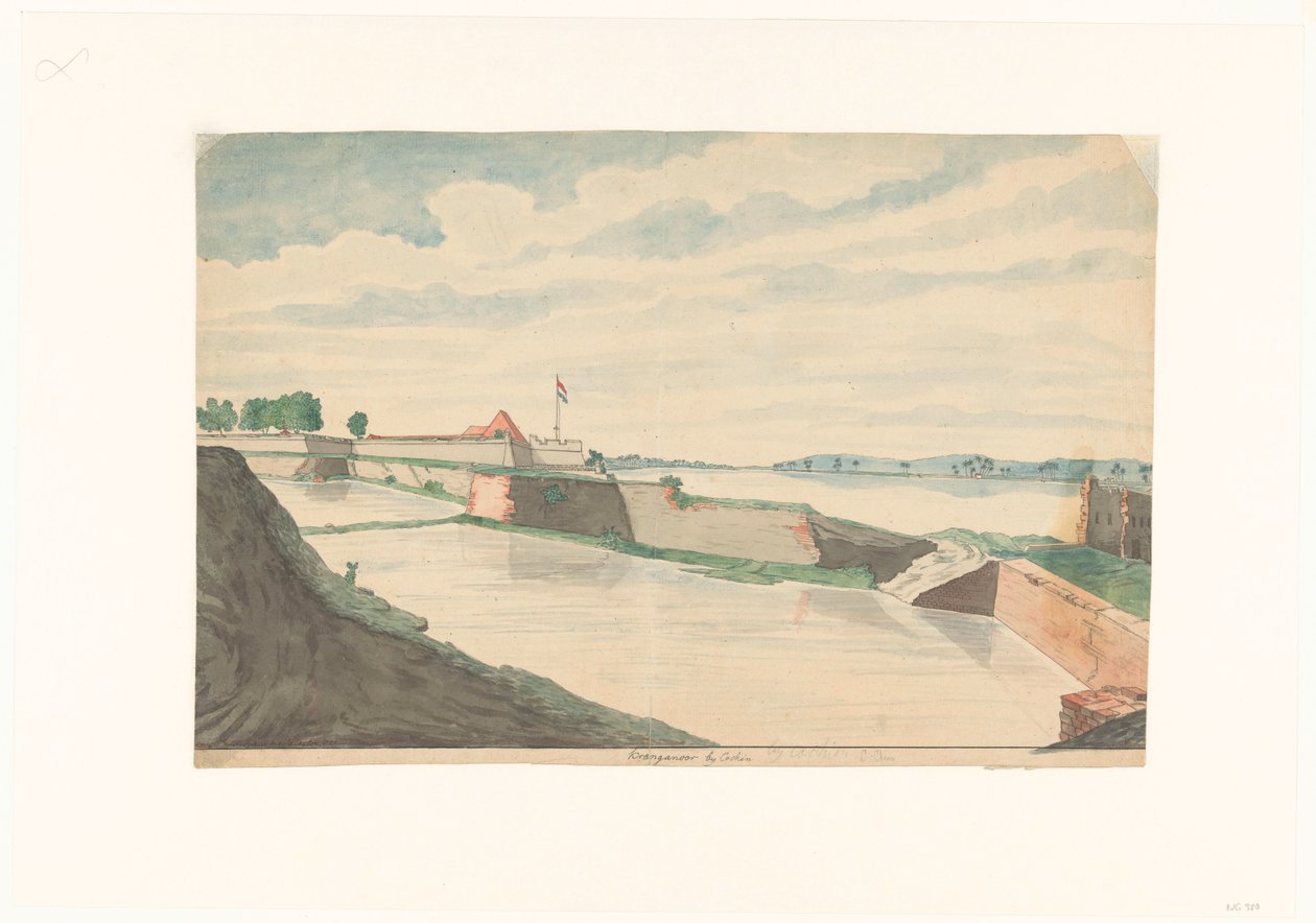 Fuerte Kraganoor cerca de Cochin de Jan Brandes (signed by artist)