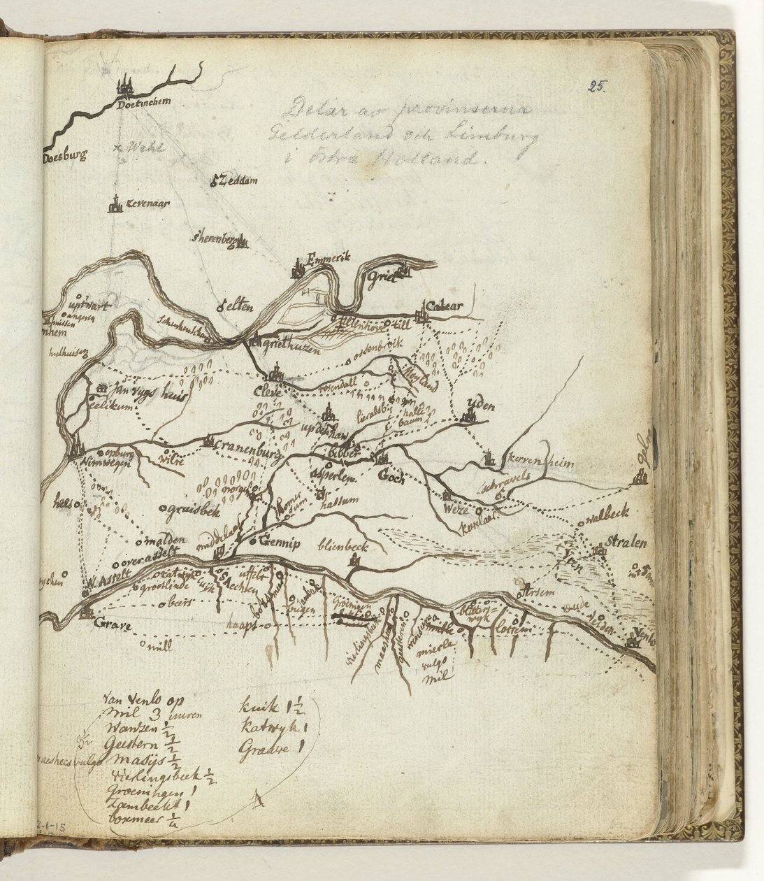 Mapa de la región entre Doetinchem y Venlo de Jan Brandes