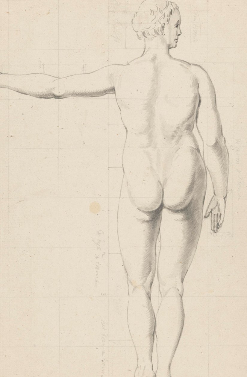 Estudios de desnudos de mujer y hombre, vistos de espaldas de Jan Brandes