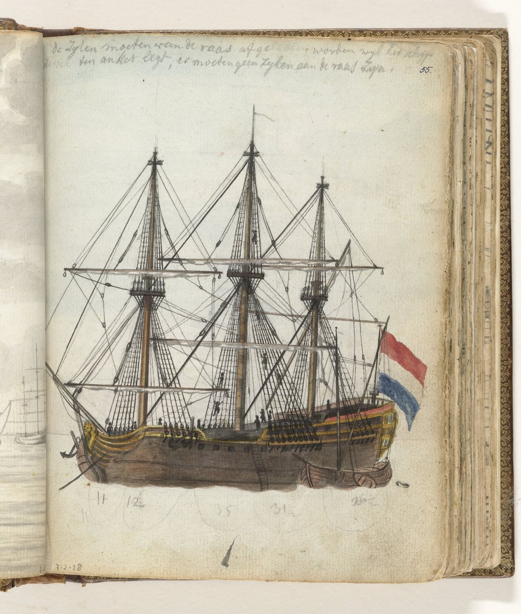 East Indiaman anclado de Jan Brandes