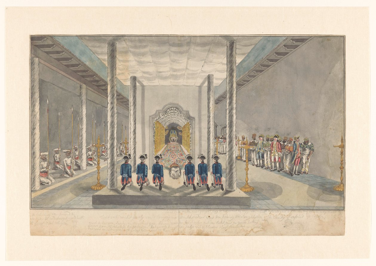Delegación de VOC en una audiencia con el Rey Kandy, Sri Rajadi Raja Sinha de Jan Brandes