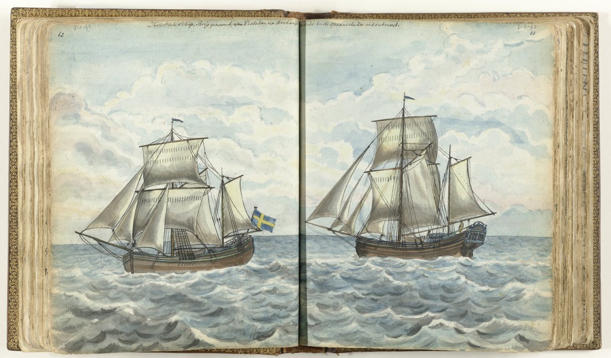 Bergantín sueco en el mar de Jan Brandes