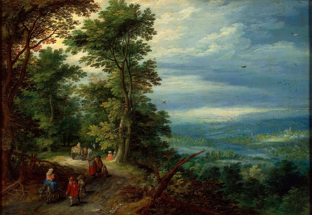Borde del bosque La huida a Egipto, 1610. de Jan Brueghel the Elder