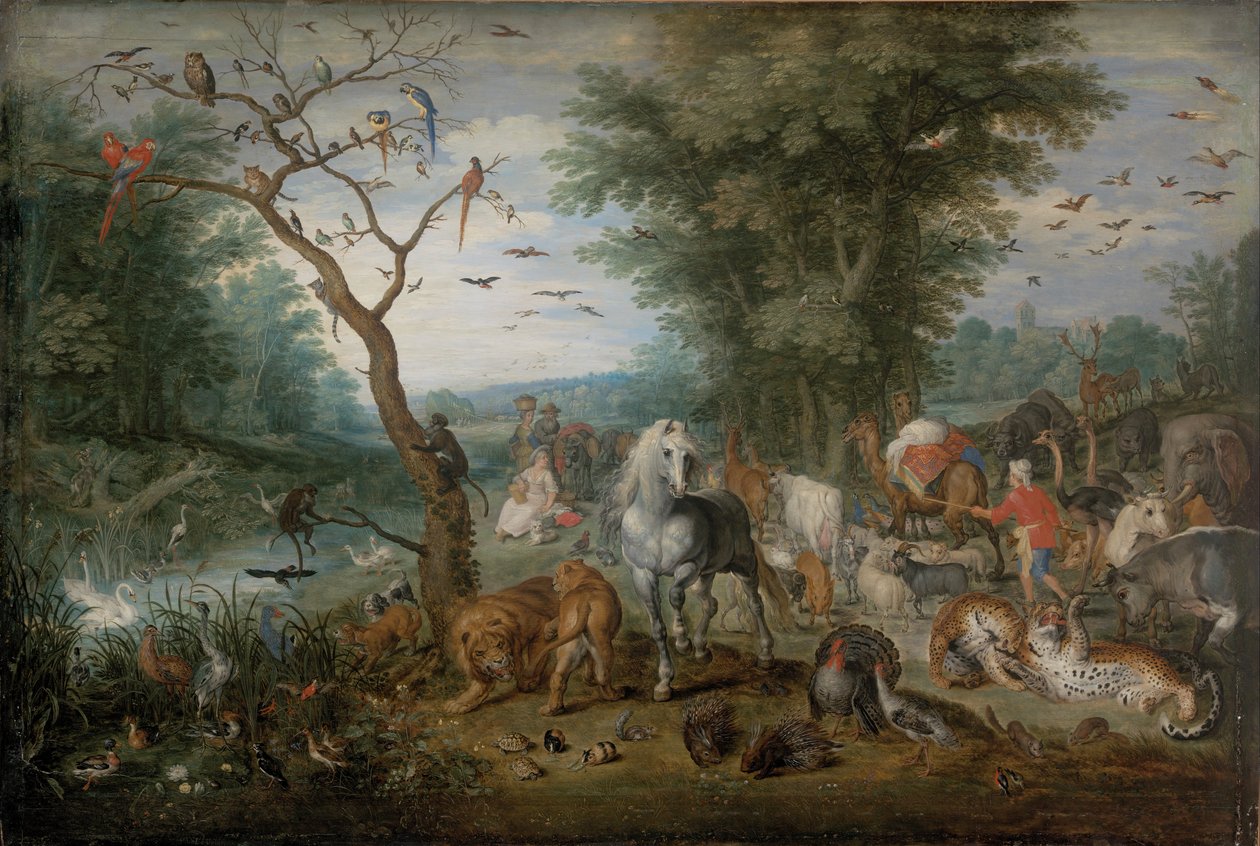 Paisaje paradisíaco con animales de Jan Brueghel the Elder