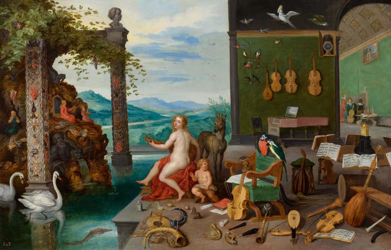 Alegoría de la audición de Jan Brueghel the Younger