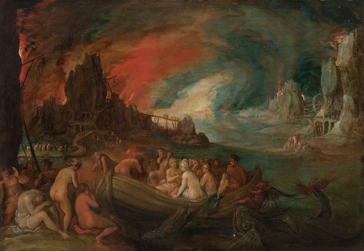 Caronte transporta almas a través de la laguna Estigia de Jan Brueghel the Younger