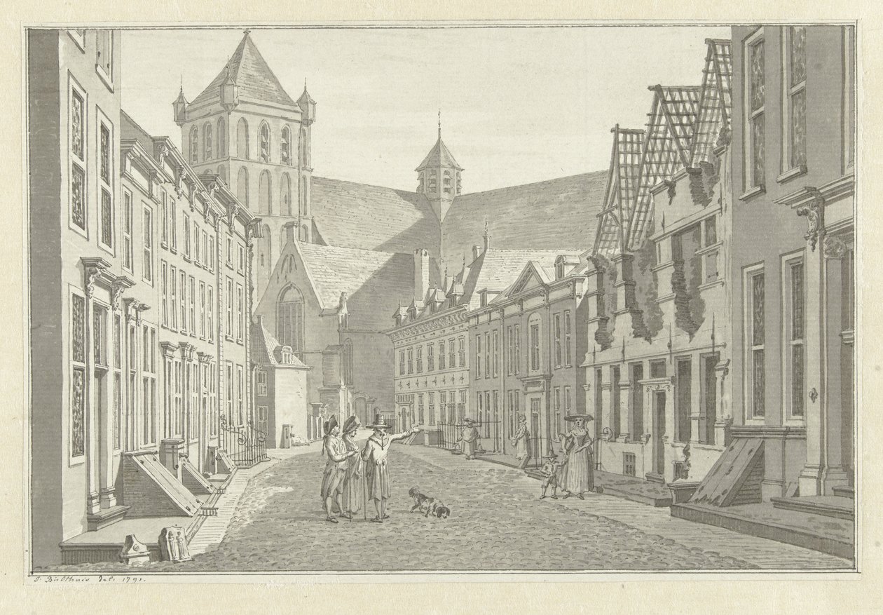 Ruina de la casa de Lucas van Steveninck en Middelburg, 1787 de Jan Bulthuis (signed by artist)