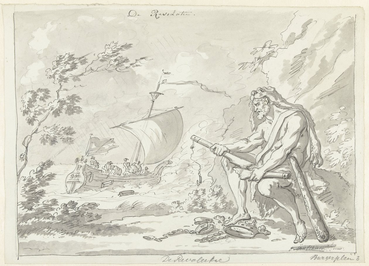 Revolución: Hércules rompe el yugo La revolución (título sobre el objeto) de Jan Bulthuis