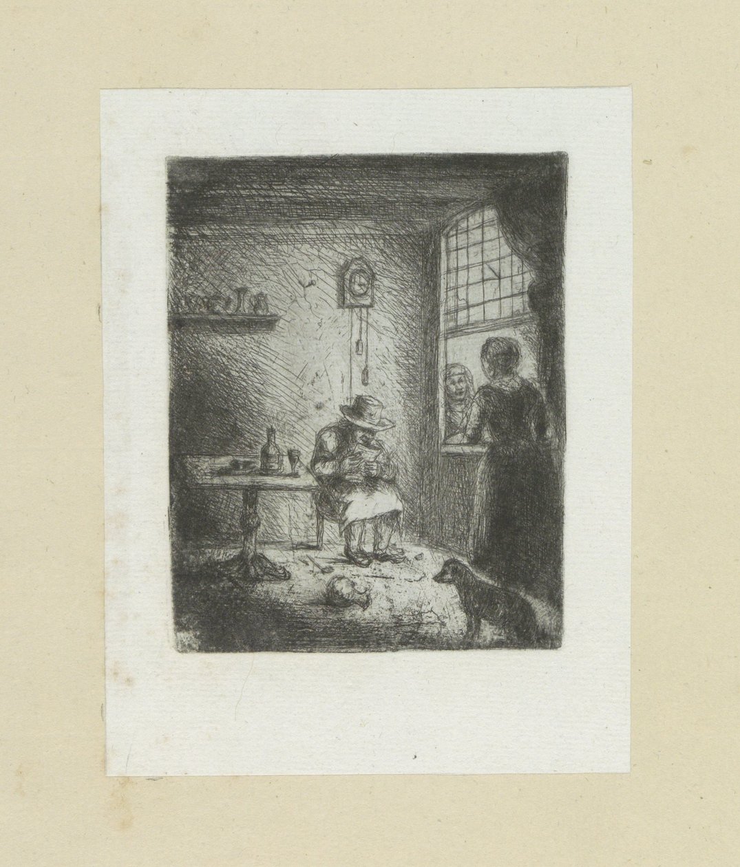 Interior pone lezende hombre The Compleat Work of Etchings de John Chalon / Oeuvre Complette des Eaux Fortes par Jean Chalon (título de la serie) de Jan Chalon
