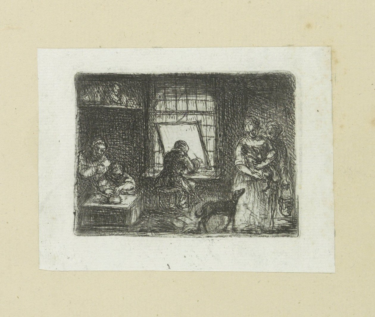 Interior van een prentatelier The Compleat Work of Etchings de John Chalon / Oeuvre Complette des Eaux Fortes par Jean Chalon (título de la serie) de Jan Chalon