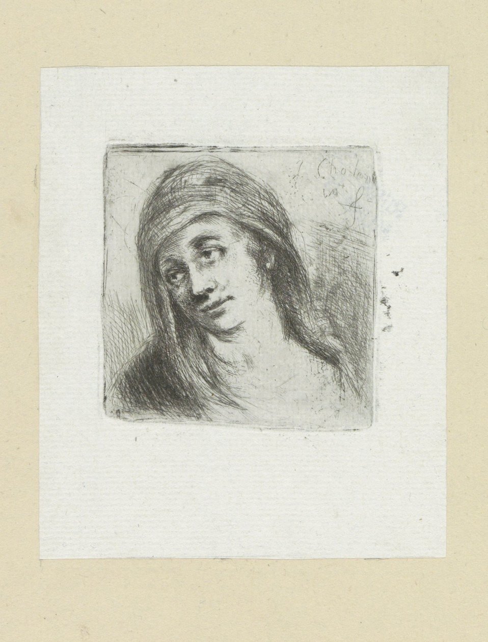 Jonge vrouw conoció a hoofddoek The Compleat Work of Etchings de John Chalon / Oeuvre Complette des Eaux Fortes par Jean Chalon (título de la serie) de Jan Chalon