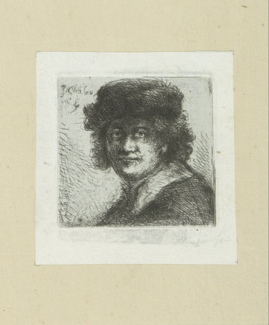 El hombre pone azada en Platte Kraag The Compleat Work of Etchings de John Chalon / Oeuvre Complette des Eaux Fortes par Jean Chalon (título de la serie) de Jan Chalon