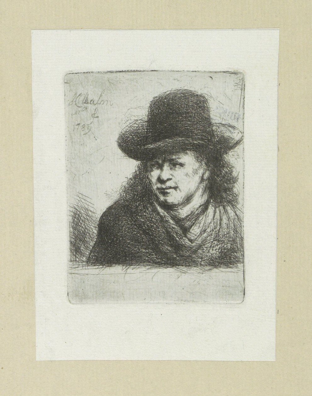 El hombre pone enlaces hoed, naar The Compleat Work of Etchings de John Chalon / Oeuvre Complette des Eaux Fortes par Jean Chalon (título de la serie) de Jan Chalon
