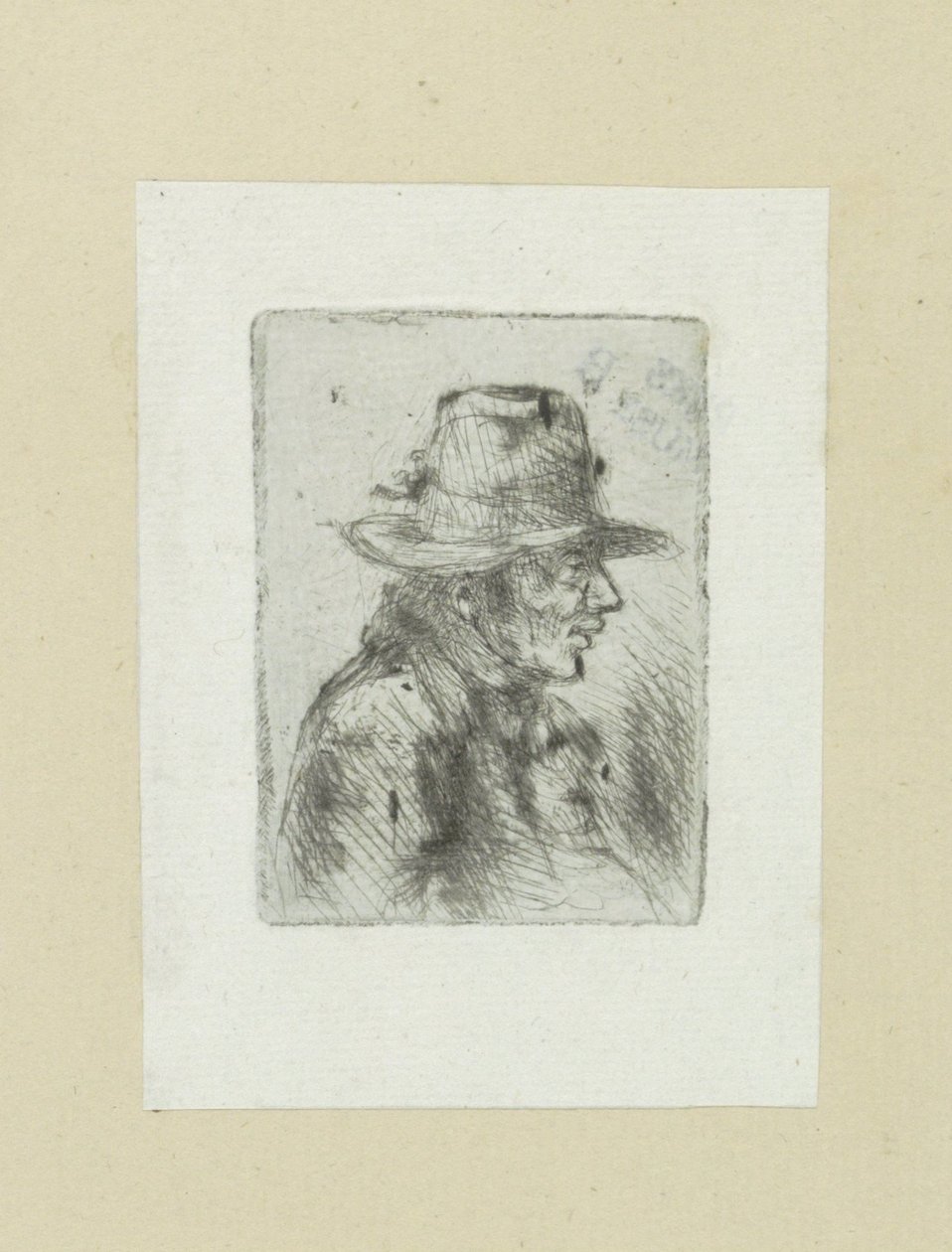 El hombre pone hoge hoed, naar rechts The Compleat Work of Etchings de John Chalon / Oeuvre Complette des Eaux Fortes par Jean Chalon (título de la serie) de Jan Chalon