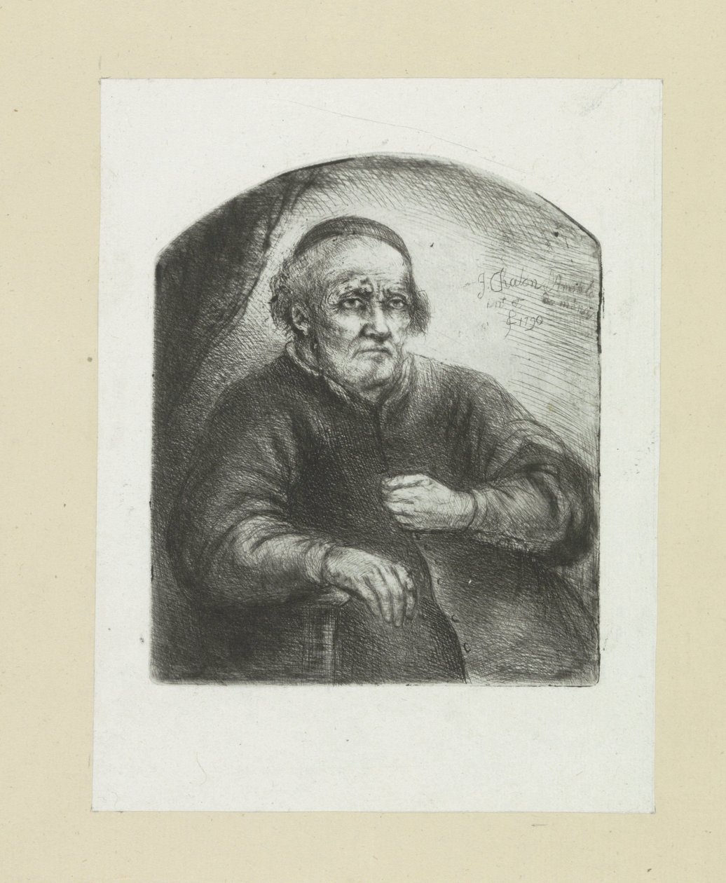 Oude hombre en een leunstoel The Compleat Work of Etchings de John Chalon / Oeuvre Complette des Eaux Fortes par Jean Chalon (título de la serie) de Jan Chalon