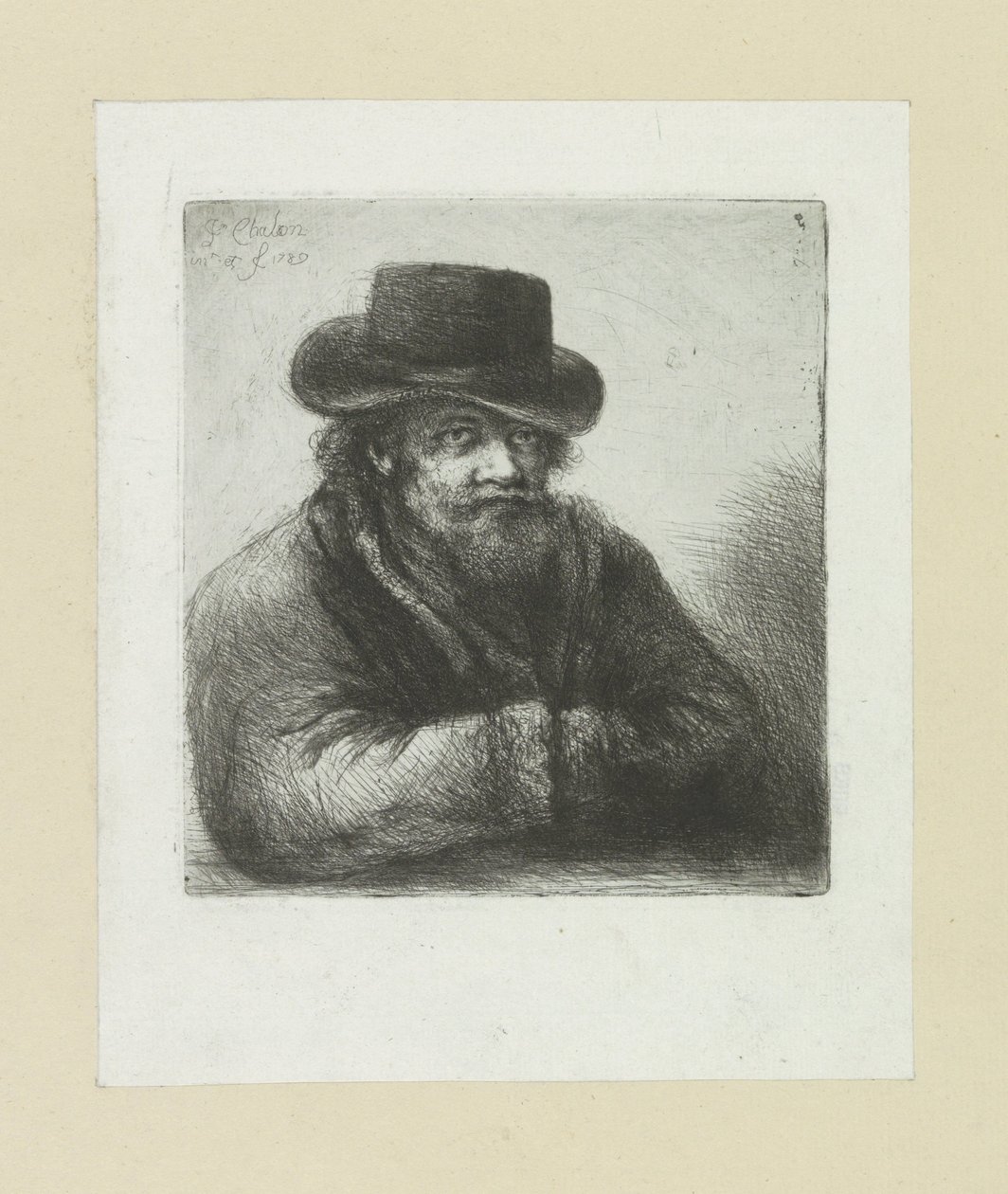 Oude man puso a baard en azada The Compleat Work of Etchings de John Chalon / Oeuvre Complette des Eaux Fortes par Jean Chalon (título de la serie) de Jan Chalon