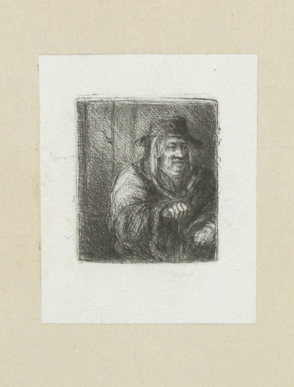 Oude man puso la repisa de la chimenea en azada The Compleat Work of Etchings de John Chalon / Oeuvre Complette des Eaux Fortes par Jean Chalon (título de la serie) de Jan Chalon