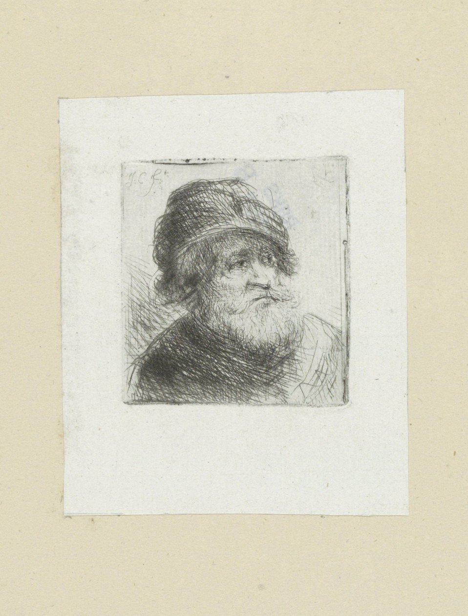 Oude hombre se pone tulband The Compleat Work of Etchings de John Chalon / Oeuvre Complette des Eaux Fortes par Jean Chalon (título de la serie) de Jan Chalon