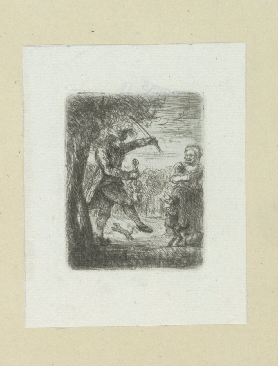 Straatmuzikant pone violación en baile hond The Compleat Work of Etchings de John Chalon / Oeuvre Complette des Eaux Fortes par Jean Chalon (título de la serie) de Jan Chalon