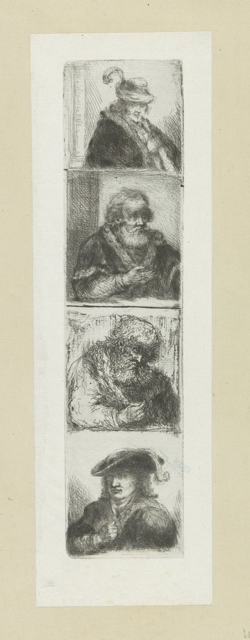 Vier mansportretten The Compleat Work of Etchings de John Chalon / Oeuvre Complette des Eaux Fortes par Jean Chalon (título de la serie) de Jan Chalon