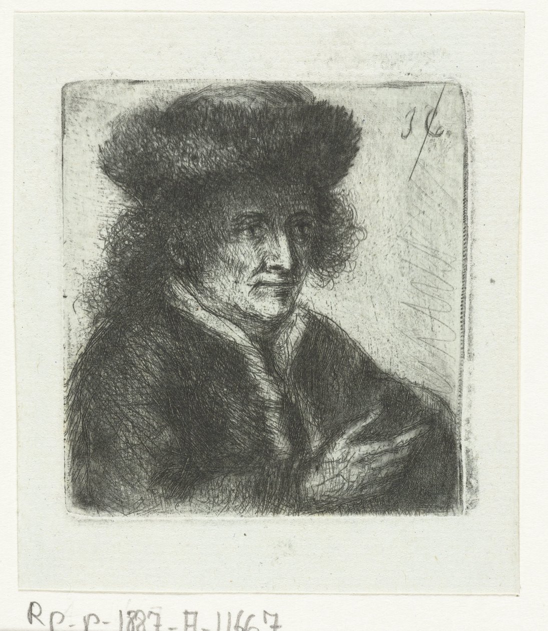 hombre adulto con sombrero de piel de Jan Chalon
