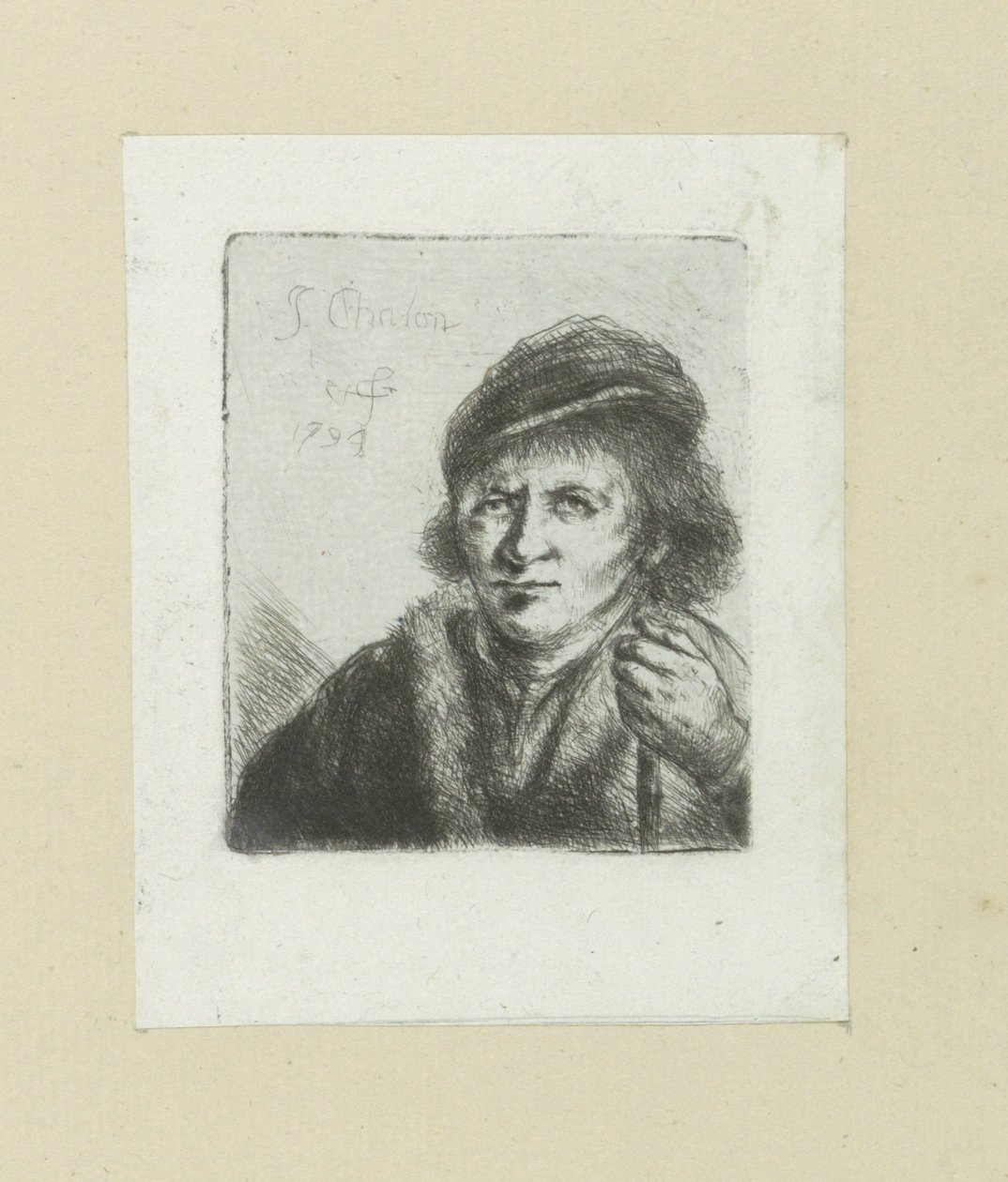 Volwassen hombre pone azada en stok The Compleat Work of Etchings de John Chalon / Oeuvre Complette des Eaux Fortes par Jean Chalon (título de la serie) de Jan Chalon