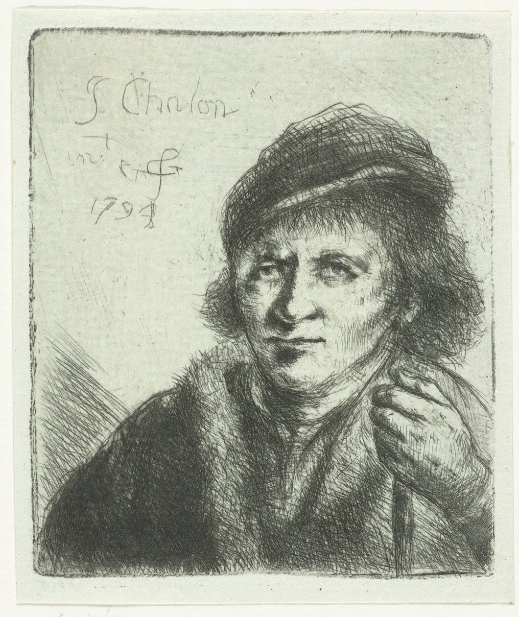 Hombre adulto con sombrero y bastón de Jan Chalon