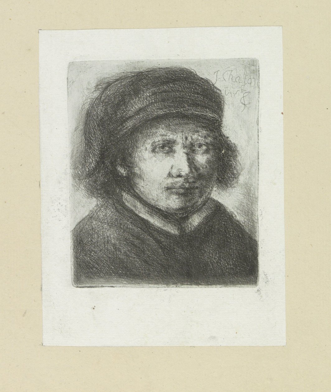 Volwassen man, naar a la derecha The Compleat Work of Etchings de John Chalon / Oeuvre Complette des Eaux Fortes par Jean Chalon (título de la serie) de Jan Chalon
