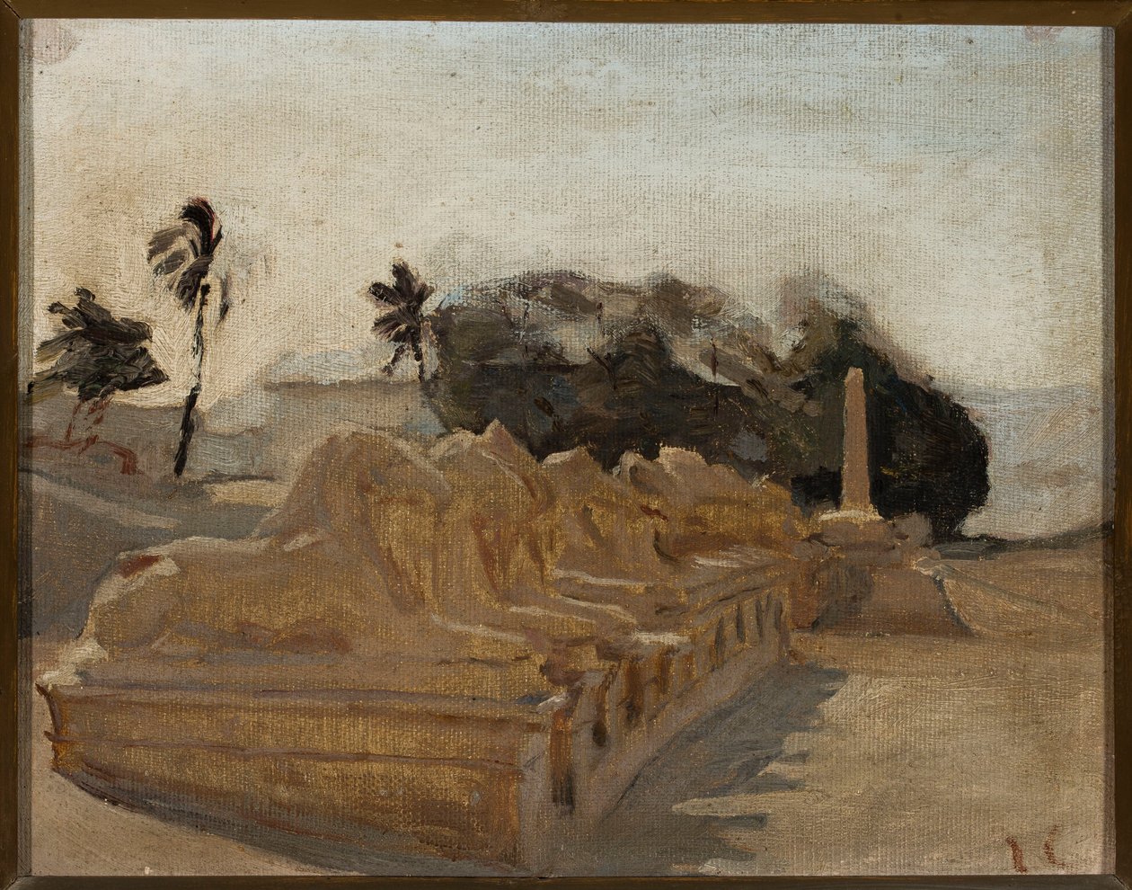 Avenida de las esfinges en el templo de Amón en Karnak. De un viaje a Egipto de Jan Ciągliński