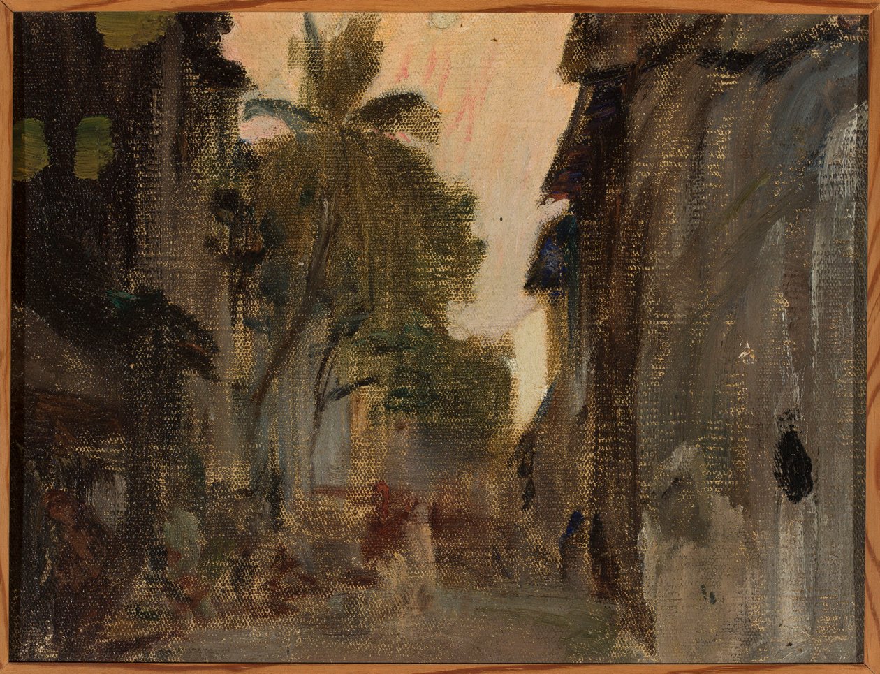 Bombay - calle, palmeras de bambú. De un viaje a la India de Jan Ciągliński