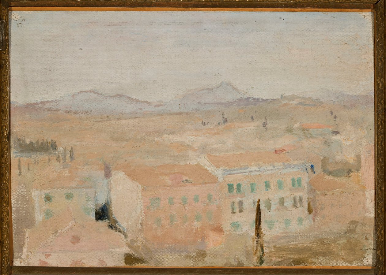 Corfú - vista desde el balcón. De un viaje a Grecia de Jan Ciągliński