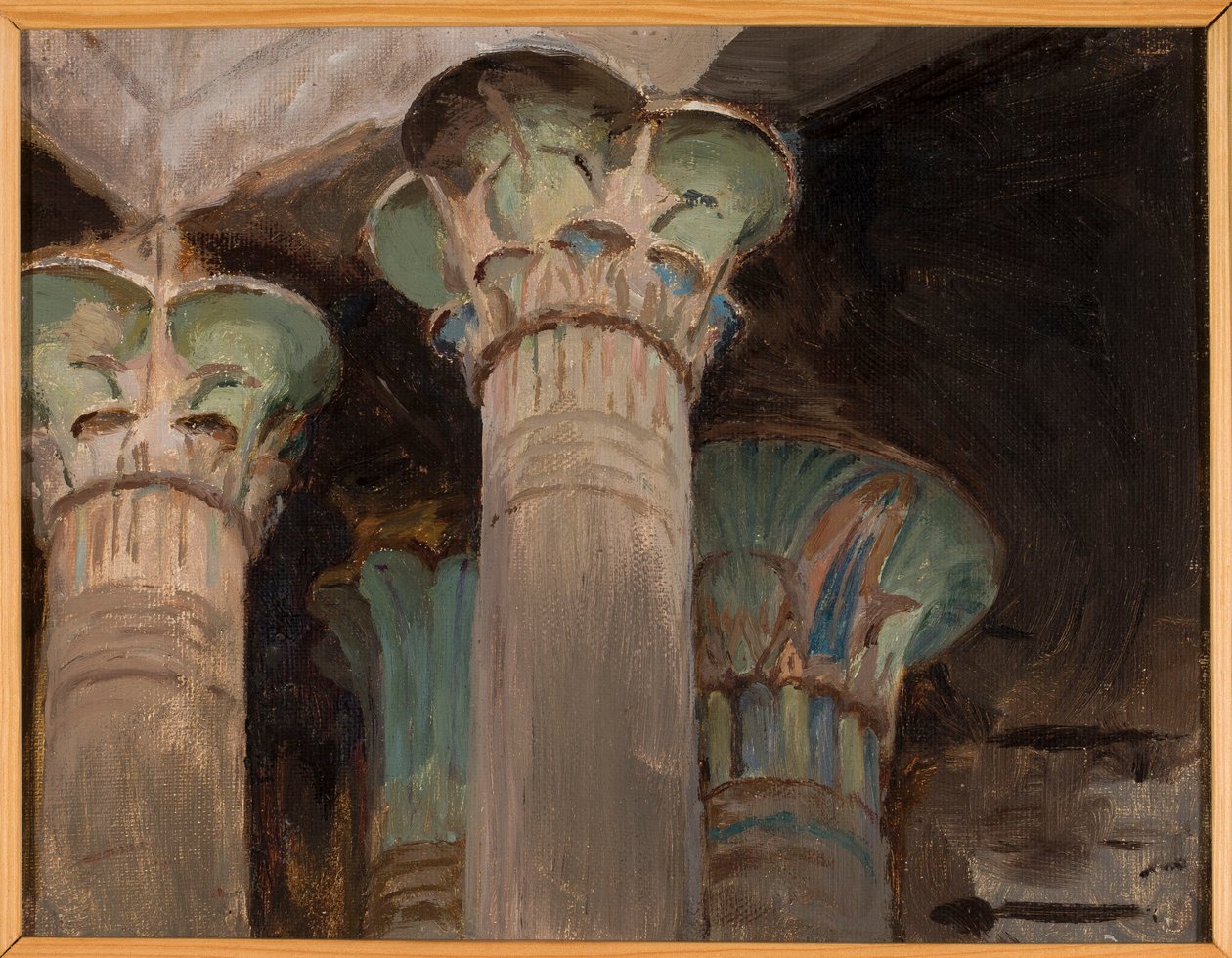 Isis - capiteles en el templo de Isis. De un viaje a Egipto de Jan Ciągliński