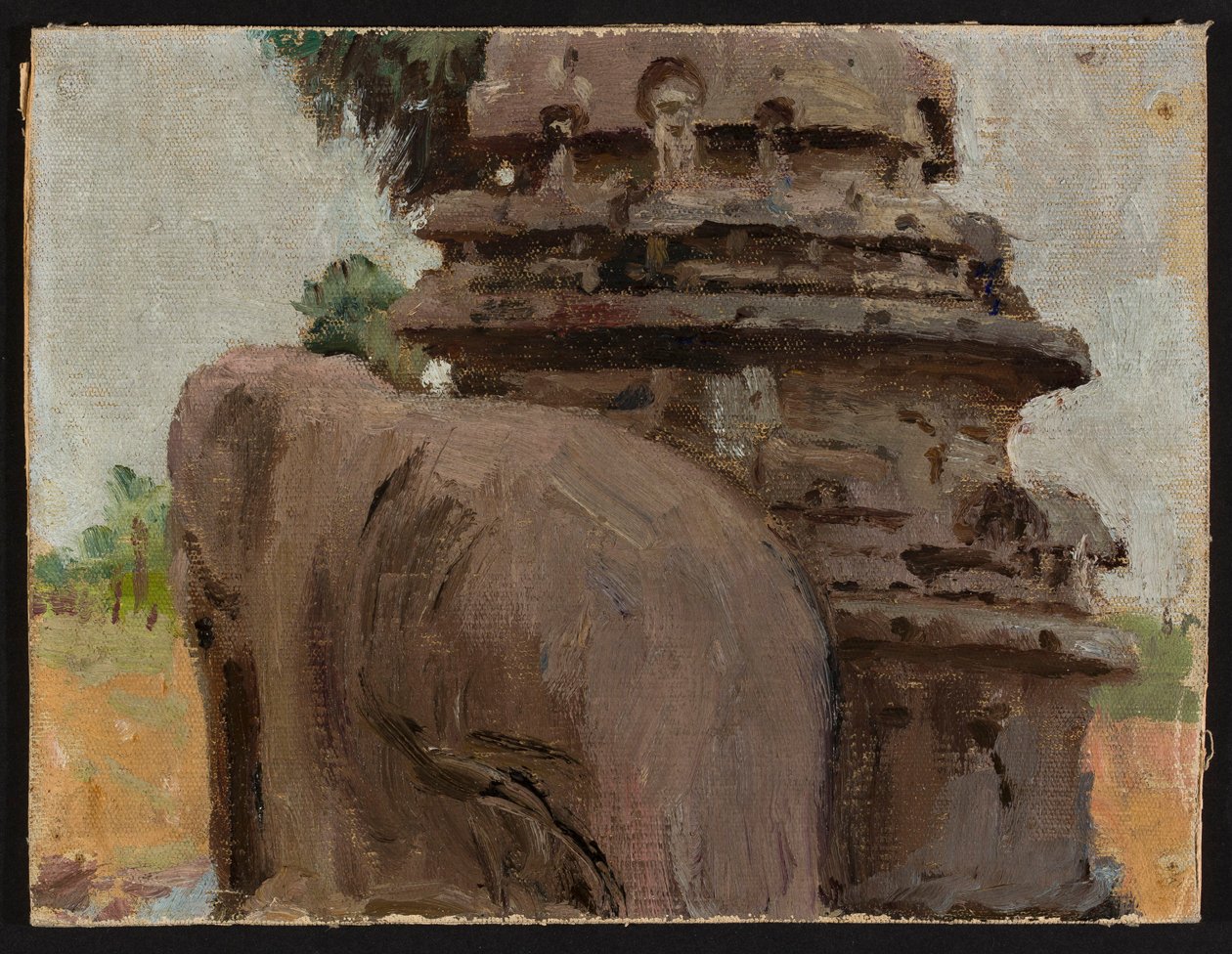 Mahalipur: una pagoda excavada en la roca. De un viaje a la India de Jan Ciągliński