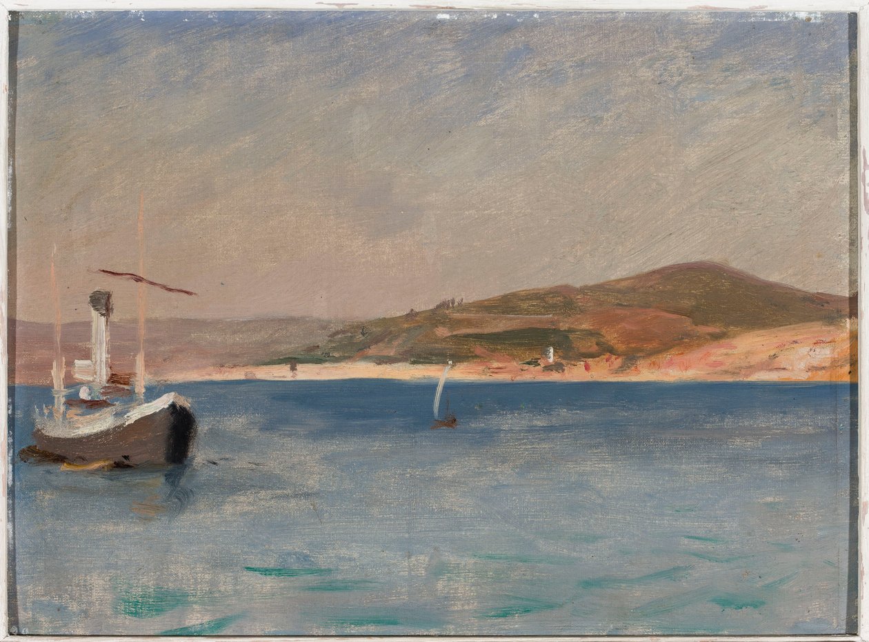 El mar con un barco cerca de la costa. De un viaje a Constantinopla de Jan Ciągliński
