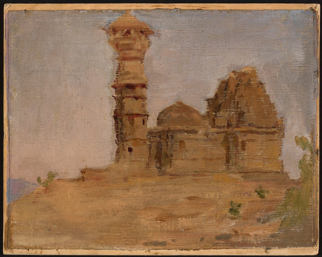 Antiguo templo abandonado en Chittorgarh. De un viaje a la India de Jan Ciągliński