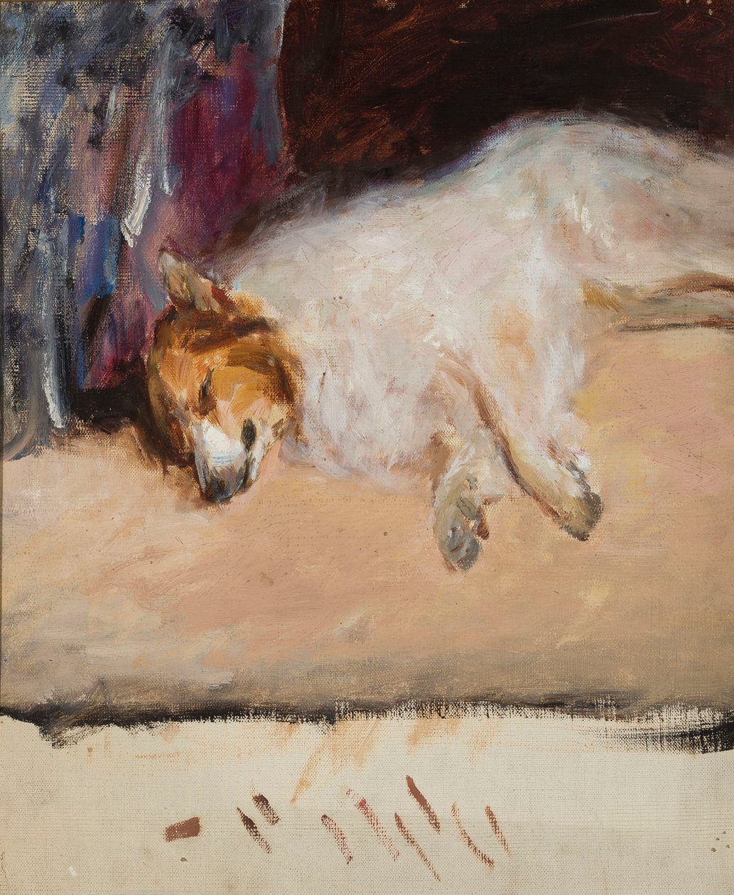 Estudio de un perro dormido para el "Retrato del príncipe Golitsyn" de Jan Ciągliński