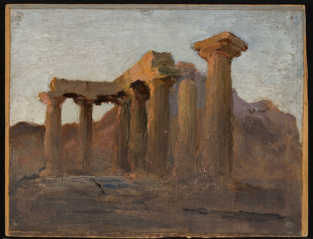 Templo de Apolo en Corinto al amanecer. De un viaje a Grecia de Jan Ciągliński