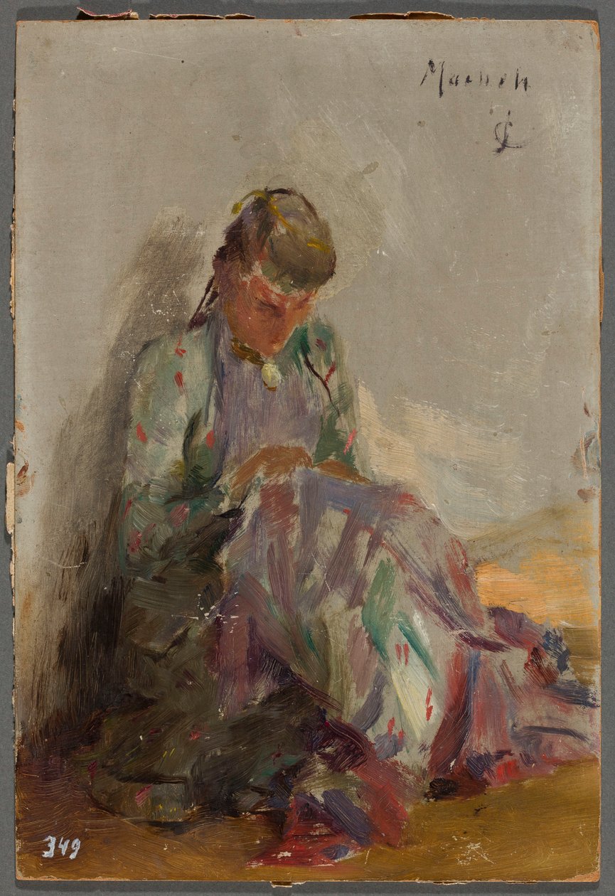 Muchacha cosiendo - muchacha tártara. De un viaje a Crimea de Jan Ciągliński