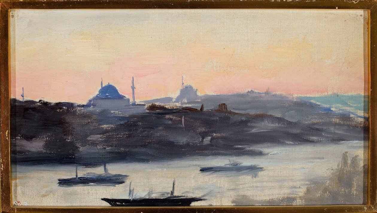 Vista de la ciudad al atardecer. De un viaje a Constantinopla de Jan Ciągliński