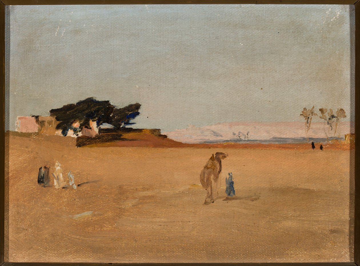 Vista de las pirámides al atardecer. De un viaje a Egipto de Jan Ciągliński