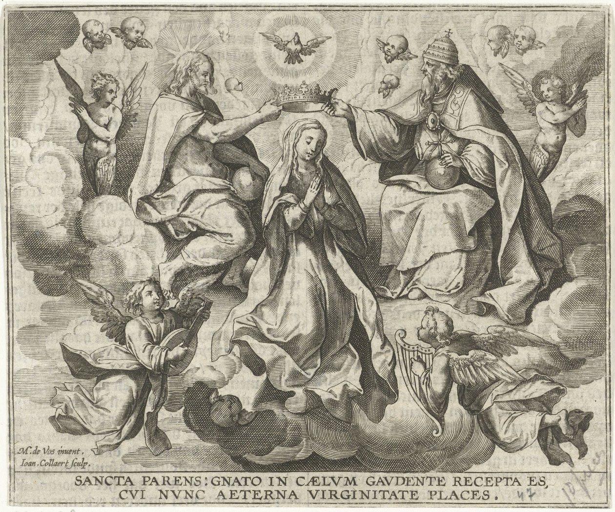 Coronación de María de Jan Collaert (II)