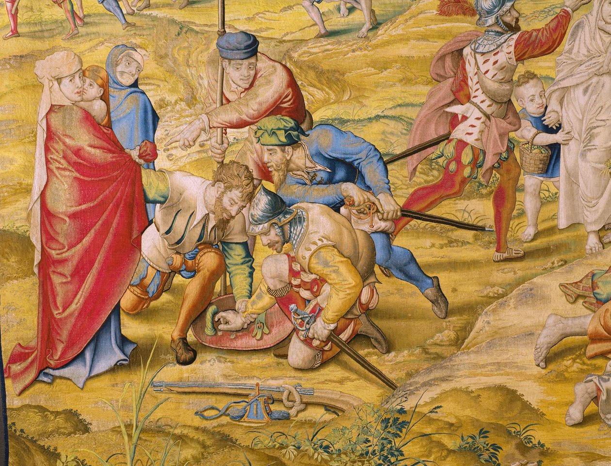Tapiz flamenco. Serie La conquista de Túnez: Toma de Túnez. Dibujante Jan Cornelisz Vermeyen. Estudio Willem de Pannemaker, Bruselas. Ca 1545. Detalle. de Jan Cornelisz Vermeyen