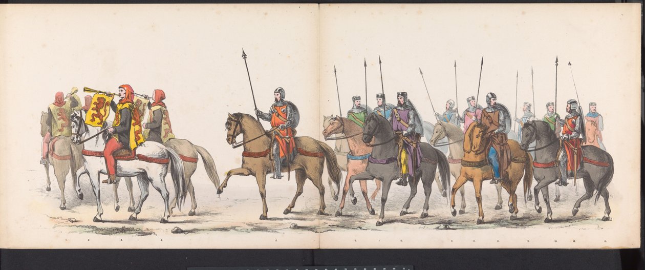 Mascarada de los estudiantes de Leiden, 1865 (lámina 1) Las murgas procesión celebrada por los miembros del cuerpo de estudiantes de Leiden el 6 de junio de 1865, en celebración del 290º aniversario de la Leidsche Hoogeschool, representando: la entrada de  de Jan Daniël Cornelis Carel Willem baron de Constant Rebecque