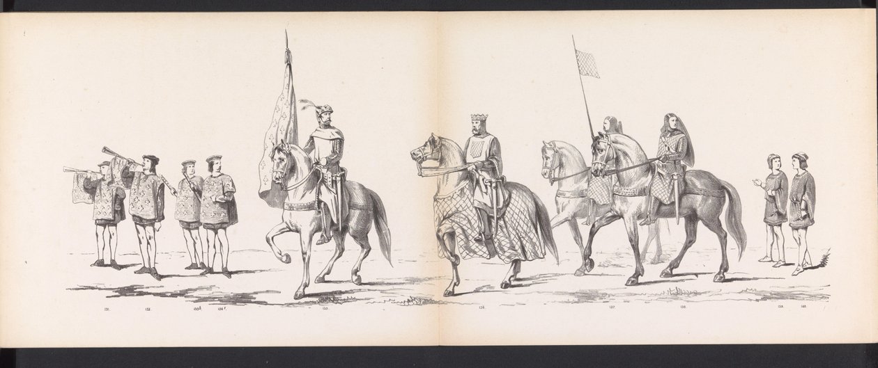 Mascarada de los estudiantes de Leiden, 1865 (lámina 11) Procesión de murgas celebrada por los miembros del cuerpo de estudiantes de Leiden el 6 de junio de 1865, en celebración del 290 aniversario de la Leidsche Hoogeschool, que representa: la entrada de  de Jan Daniël Cornelis Carel Willem baron de Constant Rebecque
