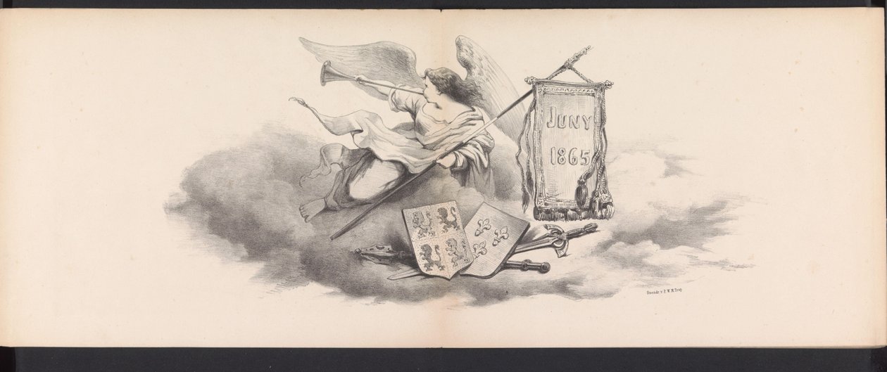 Mascarada de los estudiantes de Leiden, 1865 (título) Las murgas procesión celebrada por los miembros del cuerpo de estudiantes de Leiden el 6 de junio de 1865, en celebración del 290º aniversario de la Leidsche Hoogeschool, representando: la entrada de lo de Jan Daniël Cornelis Carel Willem baron de Constant Rebecque