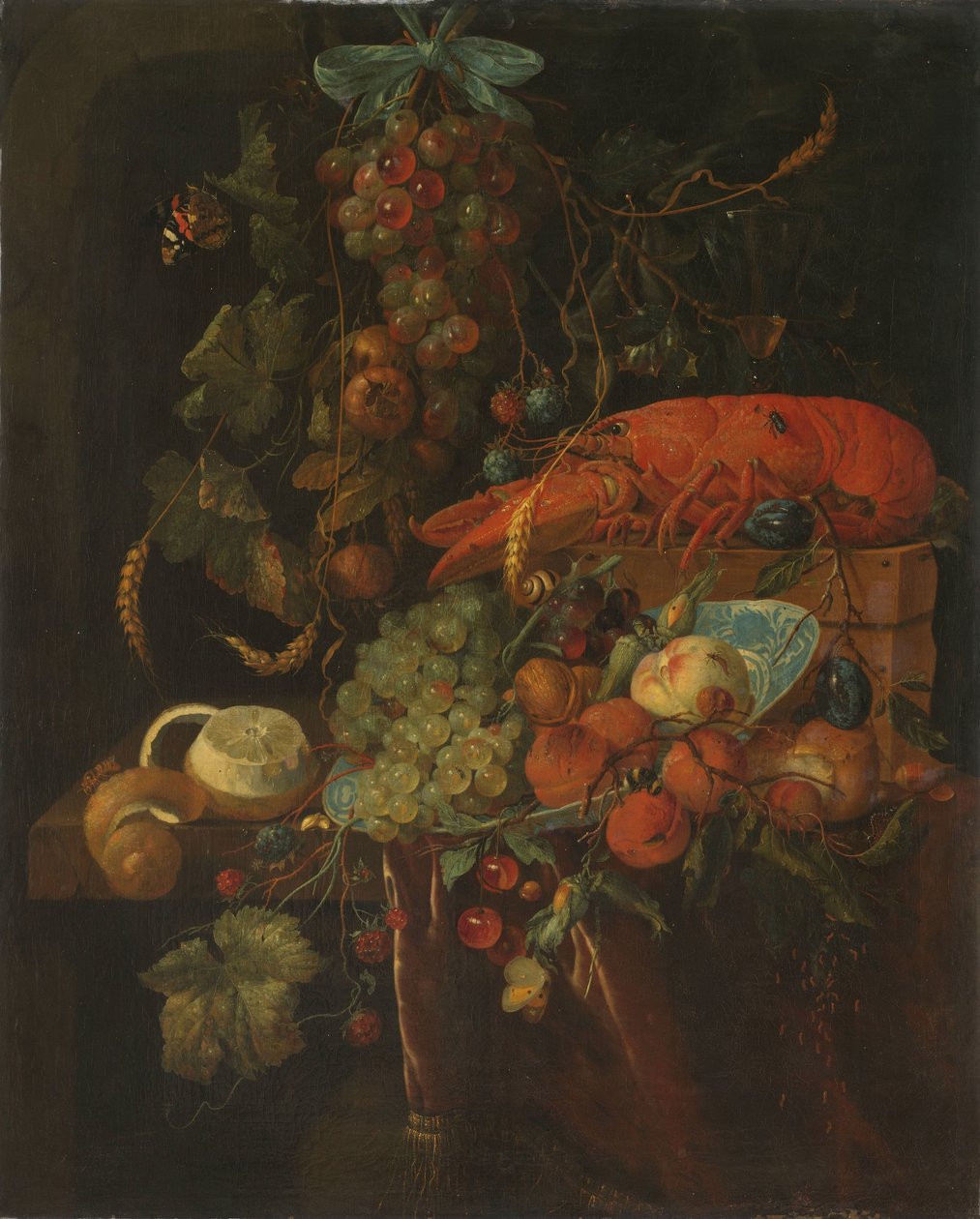 Bodegón con fruta y langosta de Jan Davidsz. de Heem (copy after)