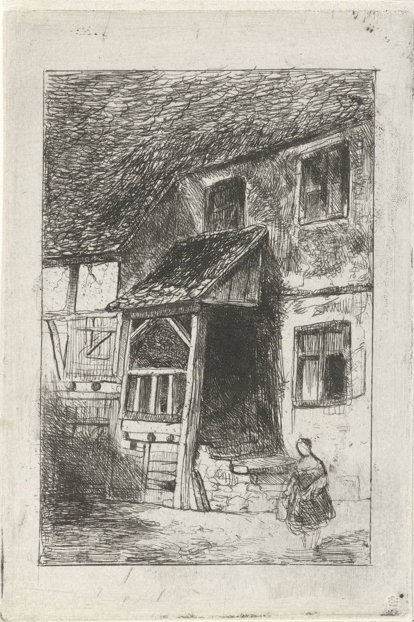 Fachada de una casa con entrada cubierta de Jan Diederikus Kruseman