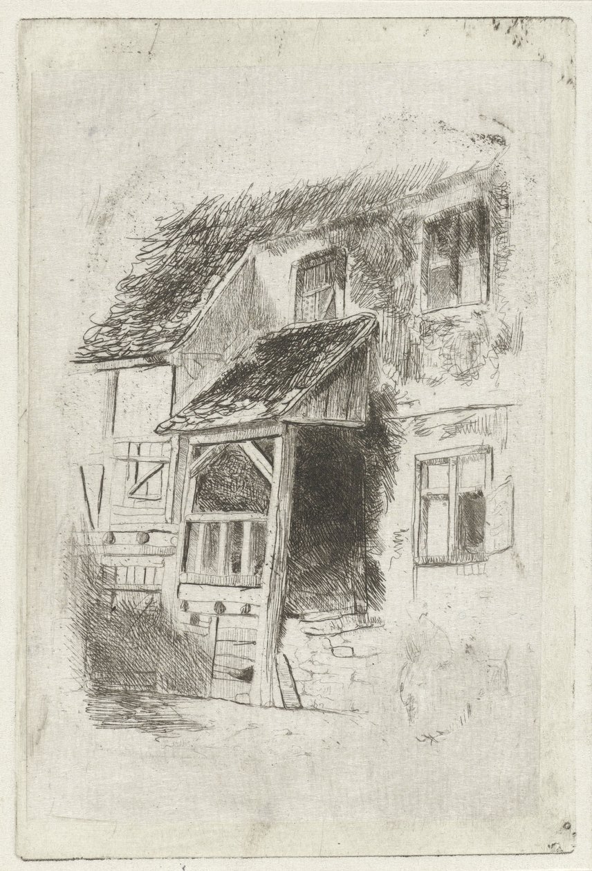Fachada de una casa con entrada cubierta de Jan Diederikus Kruseman