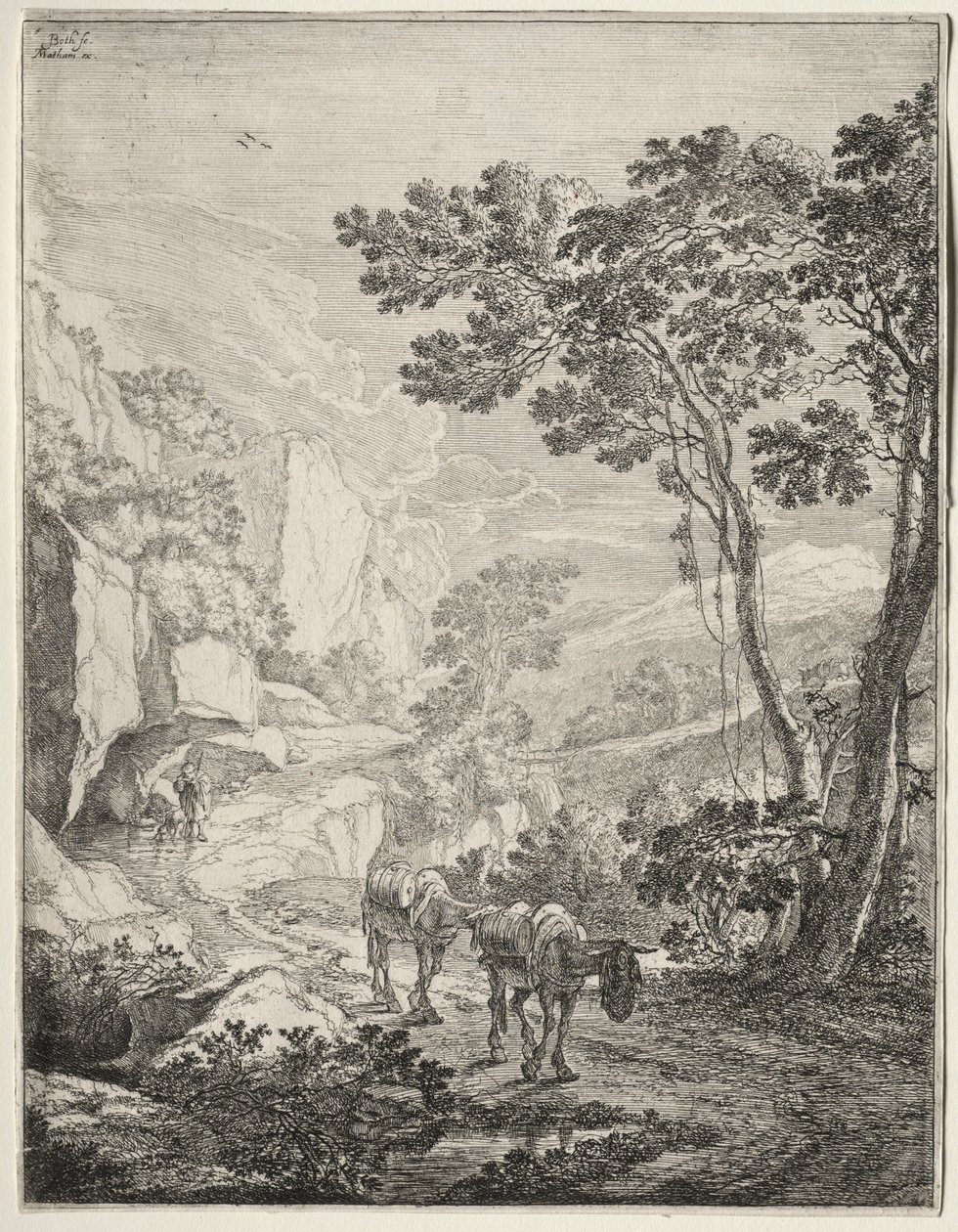 Los Dos Mulos. Rocca Aquatico cerca de Ancona de Jan Dirksz Both